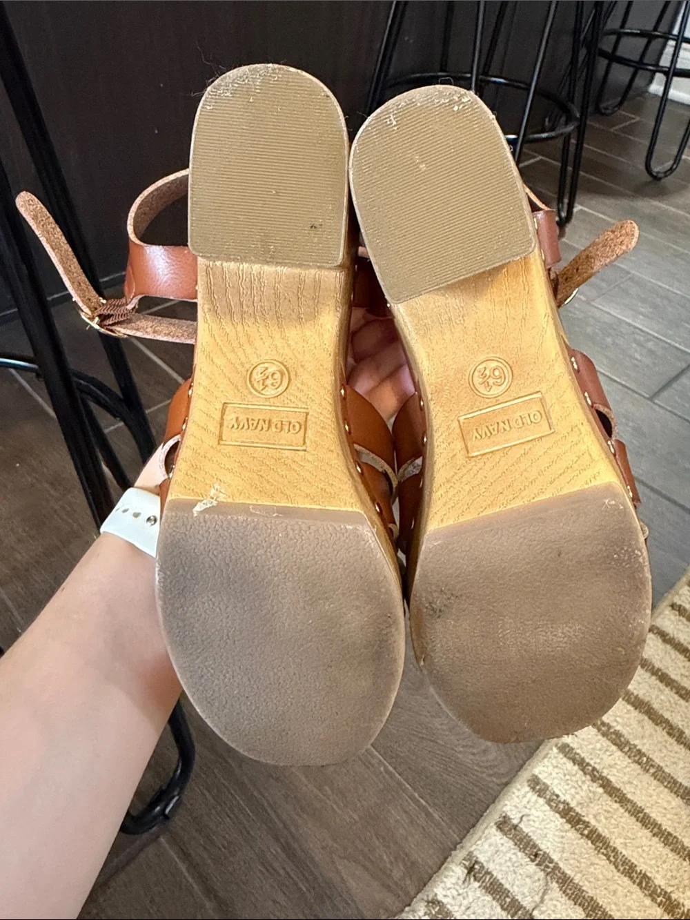 Women's Tan Platform Sandal with Chunky Heel